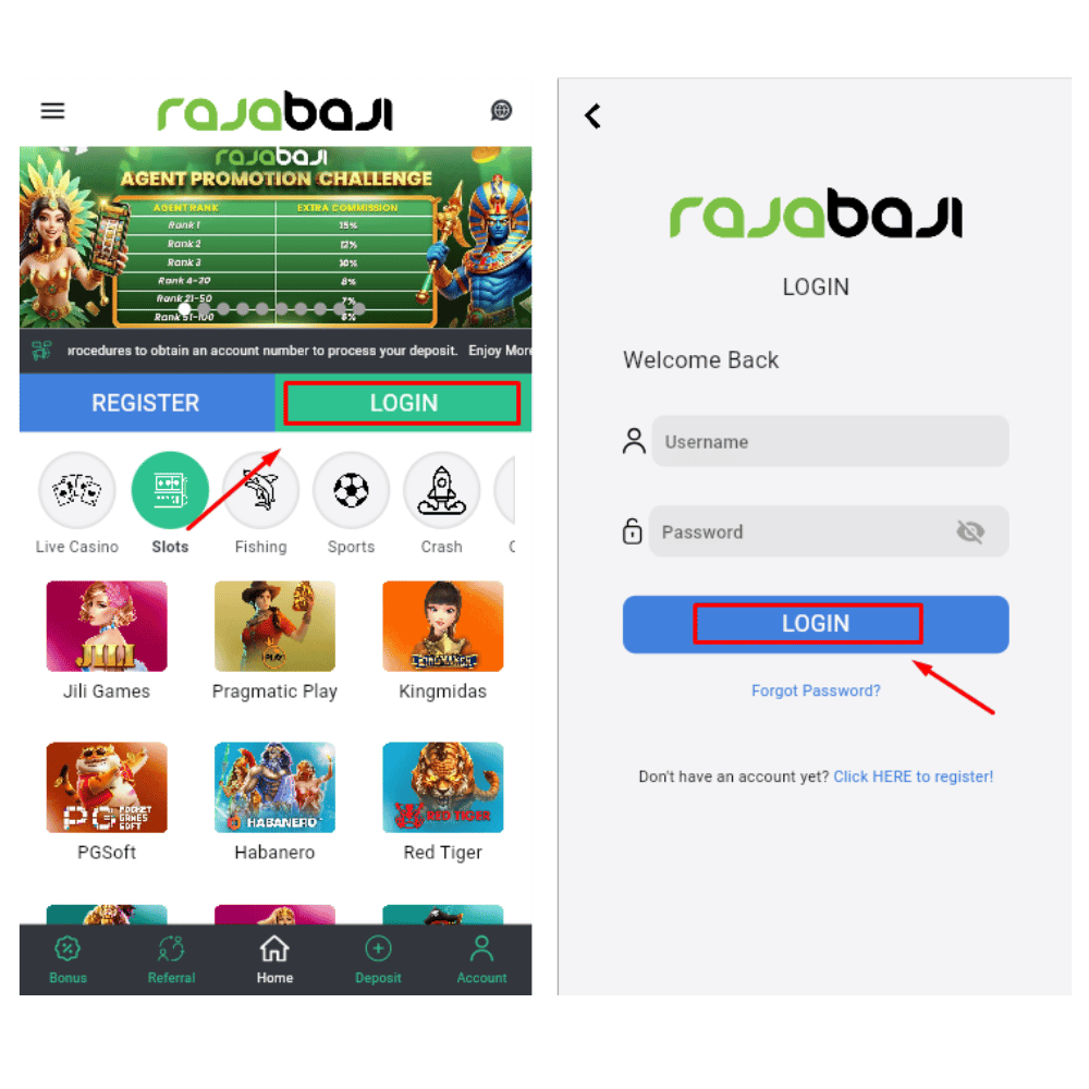 rajabaji app login